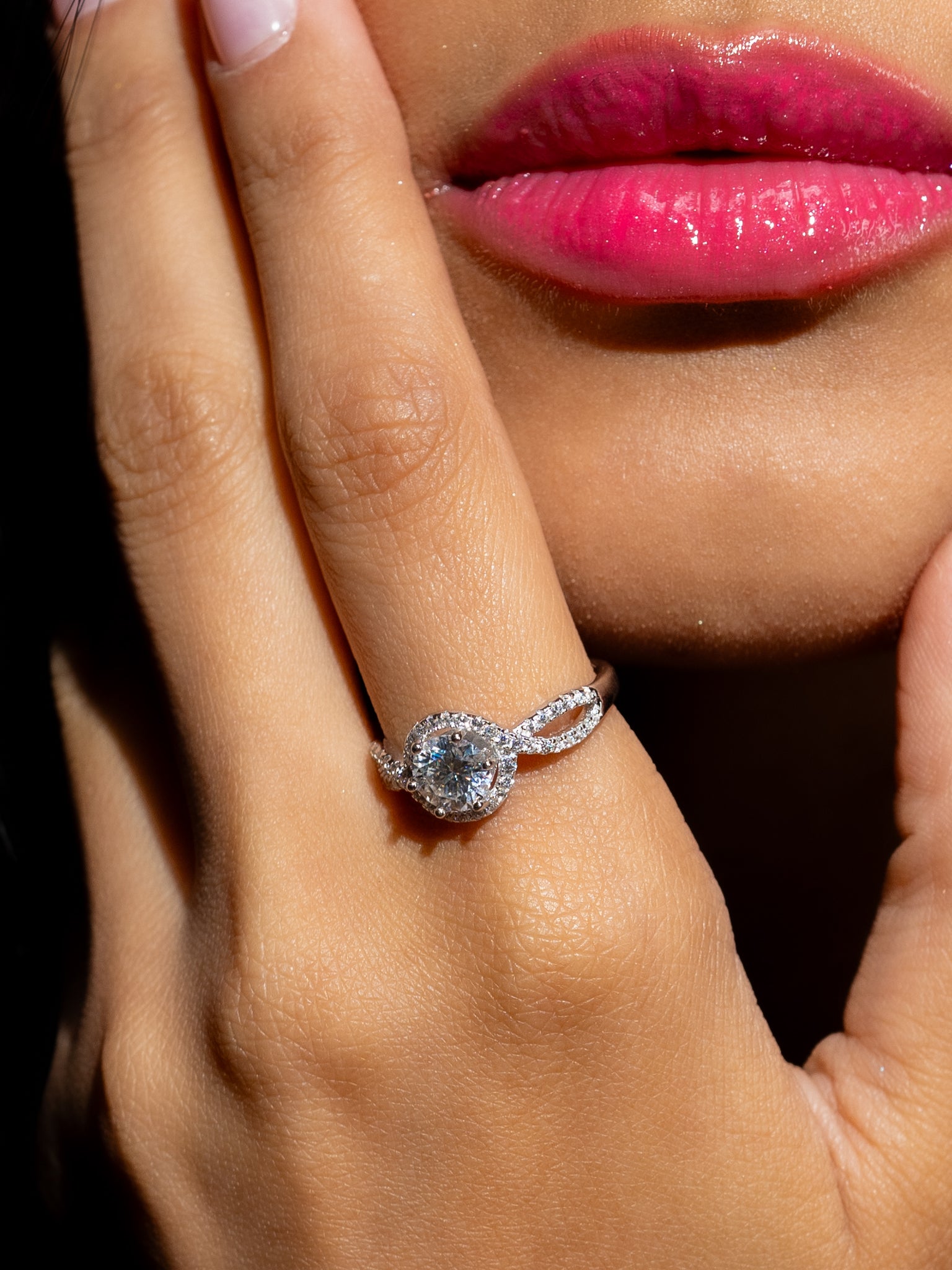 1 CT Moissanite Silver Infinity Ring | VVS1 & GRA Certified