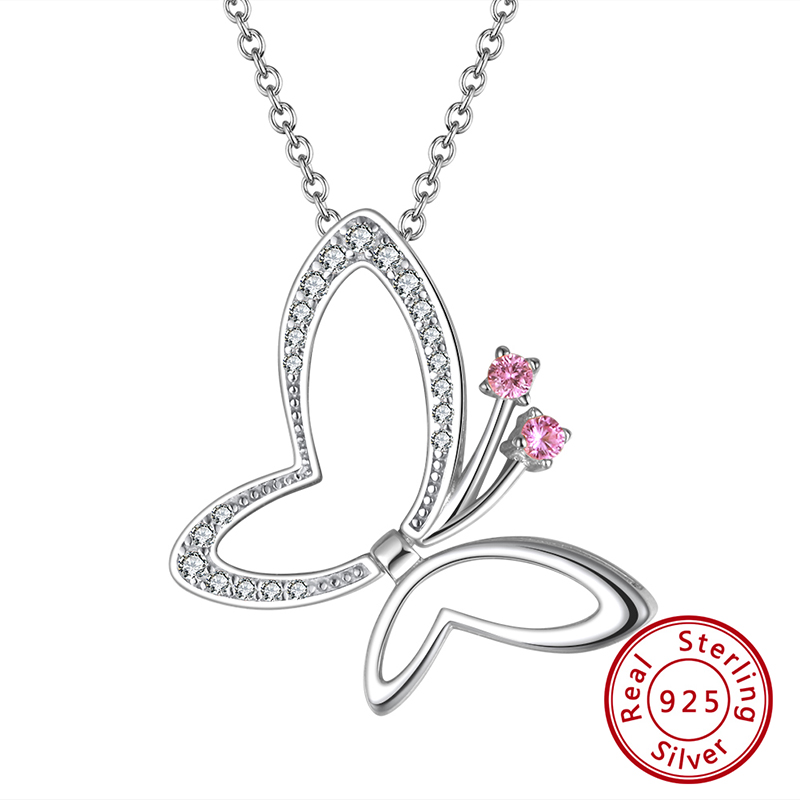 925 Sterling Silver adjustable Butterfly Necklace