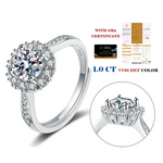 1 Ct Moissanite Sunflower 925 Sterling Silver Ring