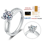 1 Ct Moissanite Eternity 925 Sterling Silver Ring