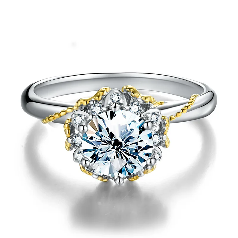 1ct Moissanite  Floral Ring | VVS1 & GRA Certified