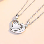 925 Sterling Silver creative  Love Couple Necklace