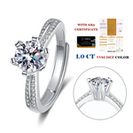 1 Ct Moissanite Six Claw 925 Sterling Silver Ring