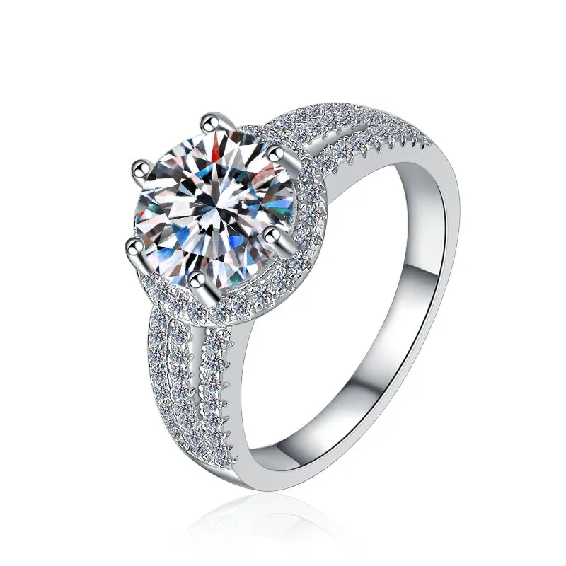 2 CT Round Brilliant stone Moissanite Ring| VVS1 & GRA Certified