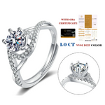 1 Ct Moissanite Round Cut 925 Sterling Silver Engagement  Ring