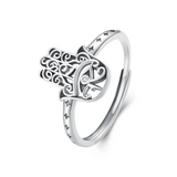 925 Sterling Silver Adjustable Lucky Hand Ring