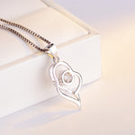 925 Sterling Silver White Heart Necklace