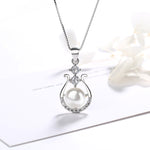 925 Sterling Silver Water Drop Freshwater Pearl Necklace