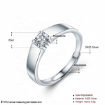 0.5Ct Moissanite Diamond Adjustable 925 Sterling Silver Ring