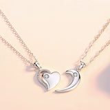 925 Sterling Silver creative  Love Couple Necklace