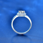 1 Ct Moissanite Round Cut Diamond Square Shape 925 Sterling Silver Ring