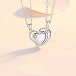 925 Sterling Silver creative  Love Couple Necklace