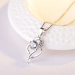 925 Sterling Silver White Heart Necklace