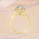 1ct Moissanite adjustable Gold-Plated Silver Crown Ring | VVS1 & GRA Certified