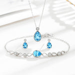 925 Sterling Silver Blue Water Drop Set