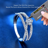 0.5ct Moissanite Silver Crossover Ring | VVS1 & GRA Certified