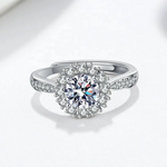 1 Ct Moissanite Sunflower 925 Sterling Silver Ring