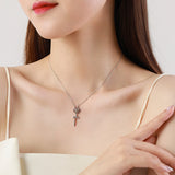 925 Sterling Silver Romantic Rose Necklace