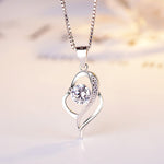 925 Sterling Silver White Heart Necklace