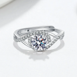 1 Ct Moissanite Round Cut 925 Sterling Silver Engagement  Ring