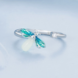 925 Sterling Silver Adjustable Luminous Firefly Ring