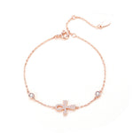 925 Sterling Silver Rose Gold Key Of Life Bracelet