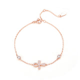 925 Sterling Silver Rose Gold Key Of Life Bracelet