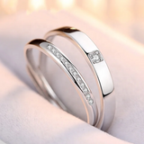 925 Sterling Silver Adjustable Couple Love Double Rings