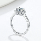 1 Ct Moissanite Sunflower 925 Sterling Silver Ring