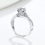 1 Ct Moissanite Round Cut 925 Sterling Silver Engagement  Ring