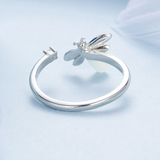 925 Sterling Silver Adjustable Luminous Firefly Ring