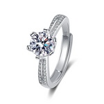 1 Ct Moissanite Six Claw 925 Sterling Silver Ring