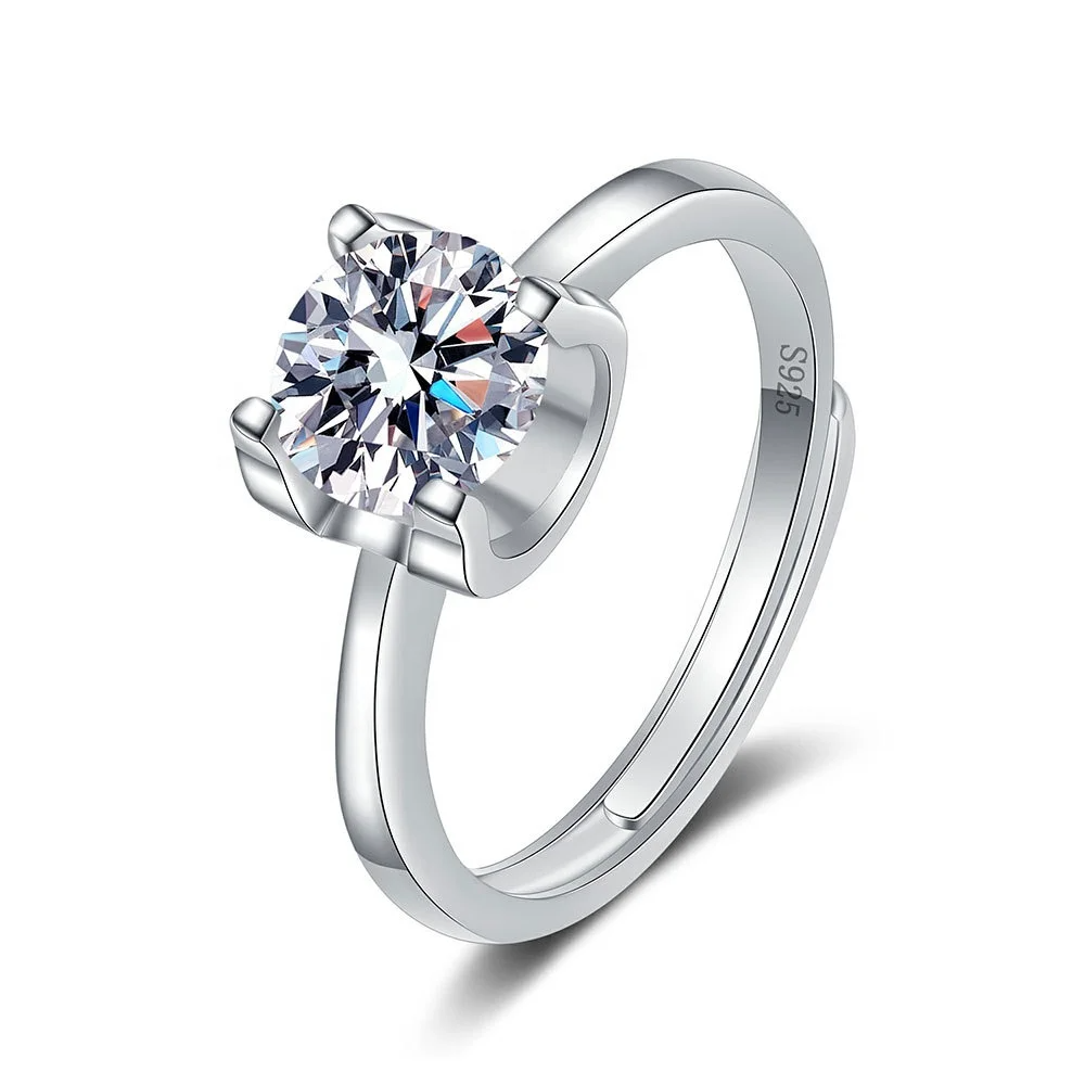 1 Ct Moissanite Flower Bud 925 Sterling Silver Ring