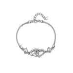 925 Sterling Silver Double Heart Bracelet