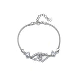 925 Sterling Silver Double Heart Bracelet