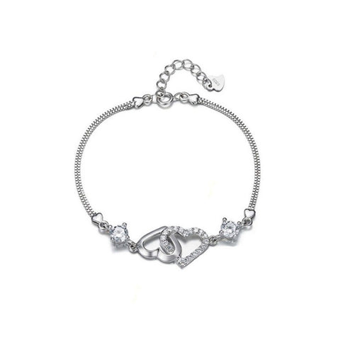 Sterling Silver Double Strand Heart Bracelet – Aspire Fine Jewellery
