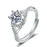 1 Ct Moissanite Round Cut 925 Sterling Silver Engagement  Ring