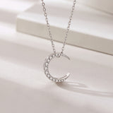 925 Sterling Silver Moon & Star Necklace