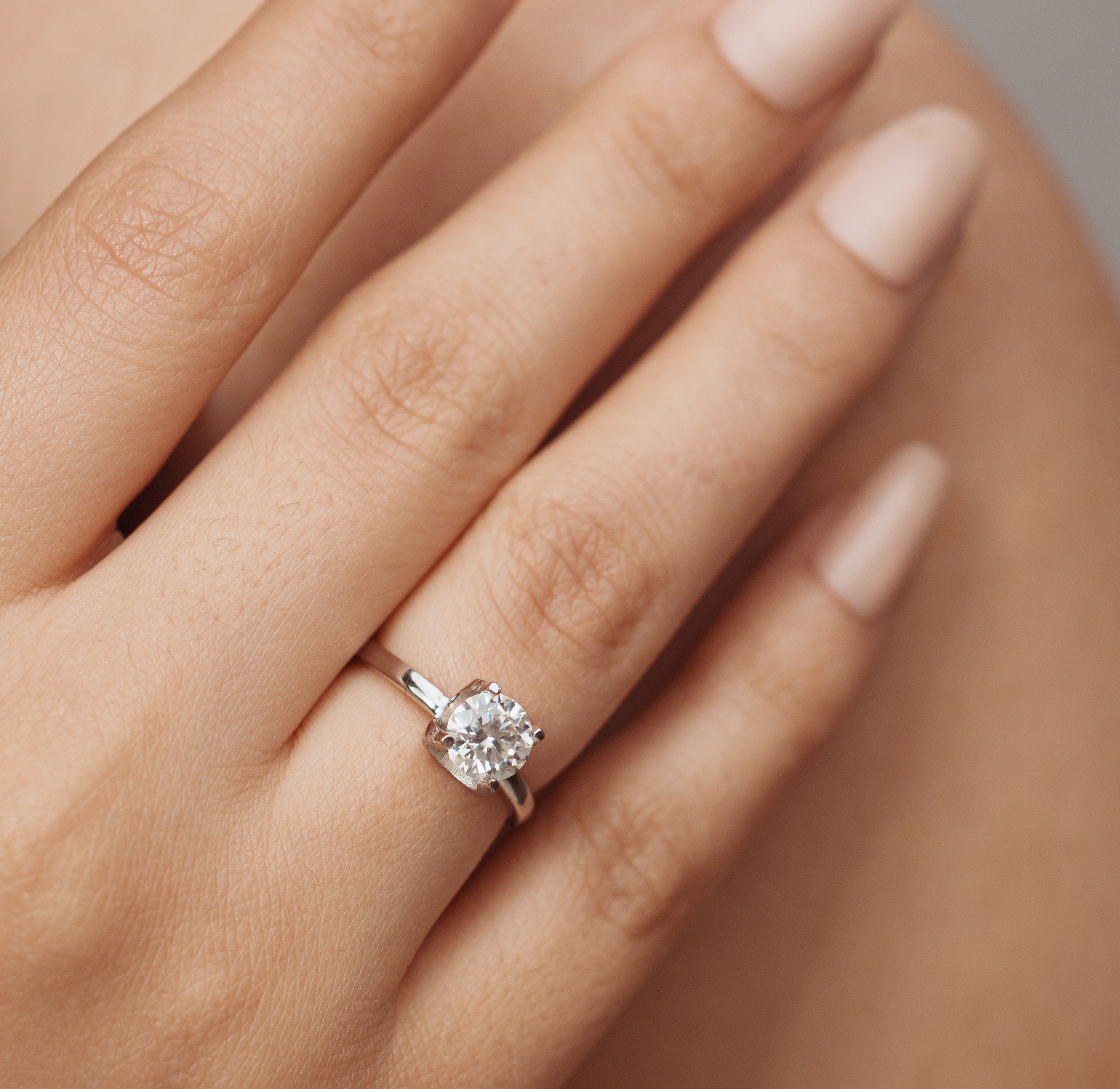 1 Ct Moissanite Flower Bud 925 Sterling Silver Ring