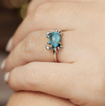 925 Sterling Silver Cute Crab Open Ring