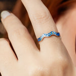 925 Sterling Silver Adjustable van Gogh Starry Night Ring