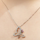 925 Sterling Silver adjustable Butterfly Necklace