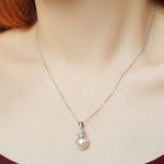 925 Sterling Silver Water Drop Freshwater Pearl Necklace