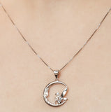 925 Sterling Silver Moon Fairy Necklace