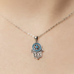 925 Sterling Silver Guarding Hand Necklace