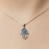 925 Sterling Silver Guarding Hand Necklace