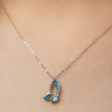 925 Sterling Silver Blue Butterfly Necklace