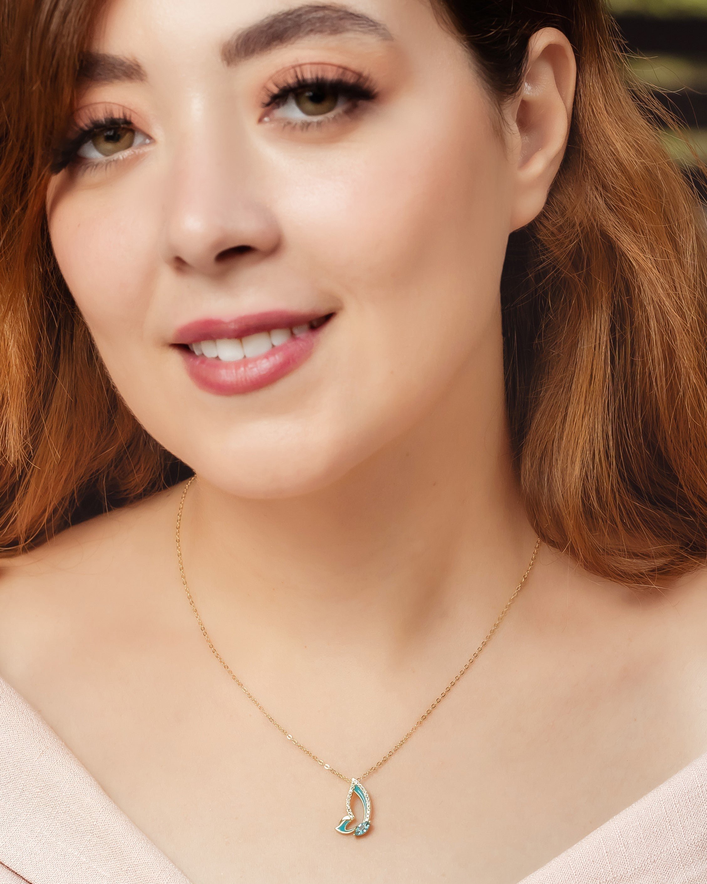 925 Sterling Silver Blue Butterfly Necklace