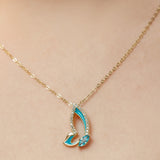 925 Sterling Silver Blue Butterfly Necklace