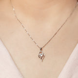 925 Sterling Silver White Heart Necklace